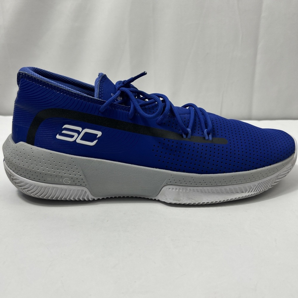 Under Armour Curry 3Zer0 Men's Size 13 Basketball Shoes Royal Blue Mod Gray NBA